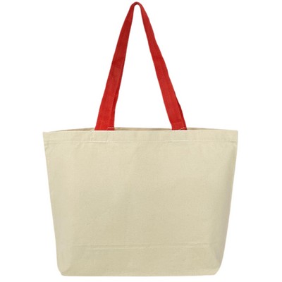 Blank Essential 10 oz Canvas Tote Bag | Reusable Gusseted Daily Grocery Red (19x14x5)