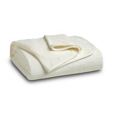 Ivory White Coral Fleece Throw Blanket