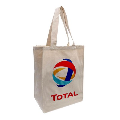 6 Oz. Full Color Logo Heat Transfer Cotton Canvas Grocery Tote Bag