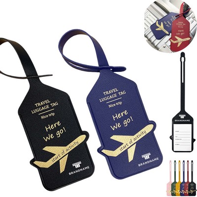 PU Leather Luggage Tag Foil Stamping