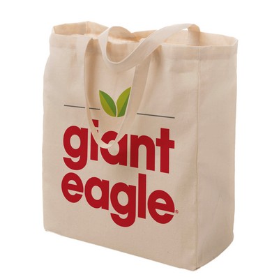 Premium 10 Oz. Full Color Logo Heat Transfer Cotton Canvas Grocery Tote Bag