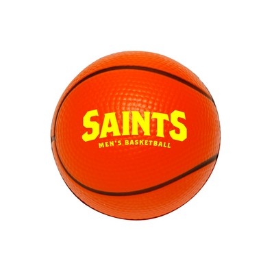 Union Printed - Basketball Stress Reliever with 1-Color Logo