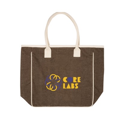 Seville Jute & Canvas Tote Bag