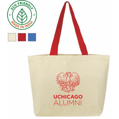 Essential 10 oz Canvas Tote Bag | Reusable Gusseted Daily Grocery Red (19x14x5)
